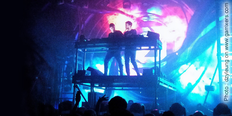 Martin Garrix and Zedd on stage